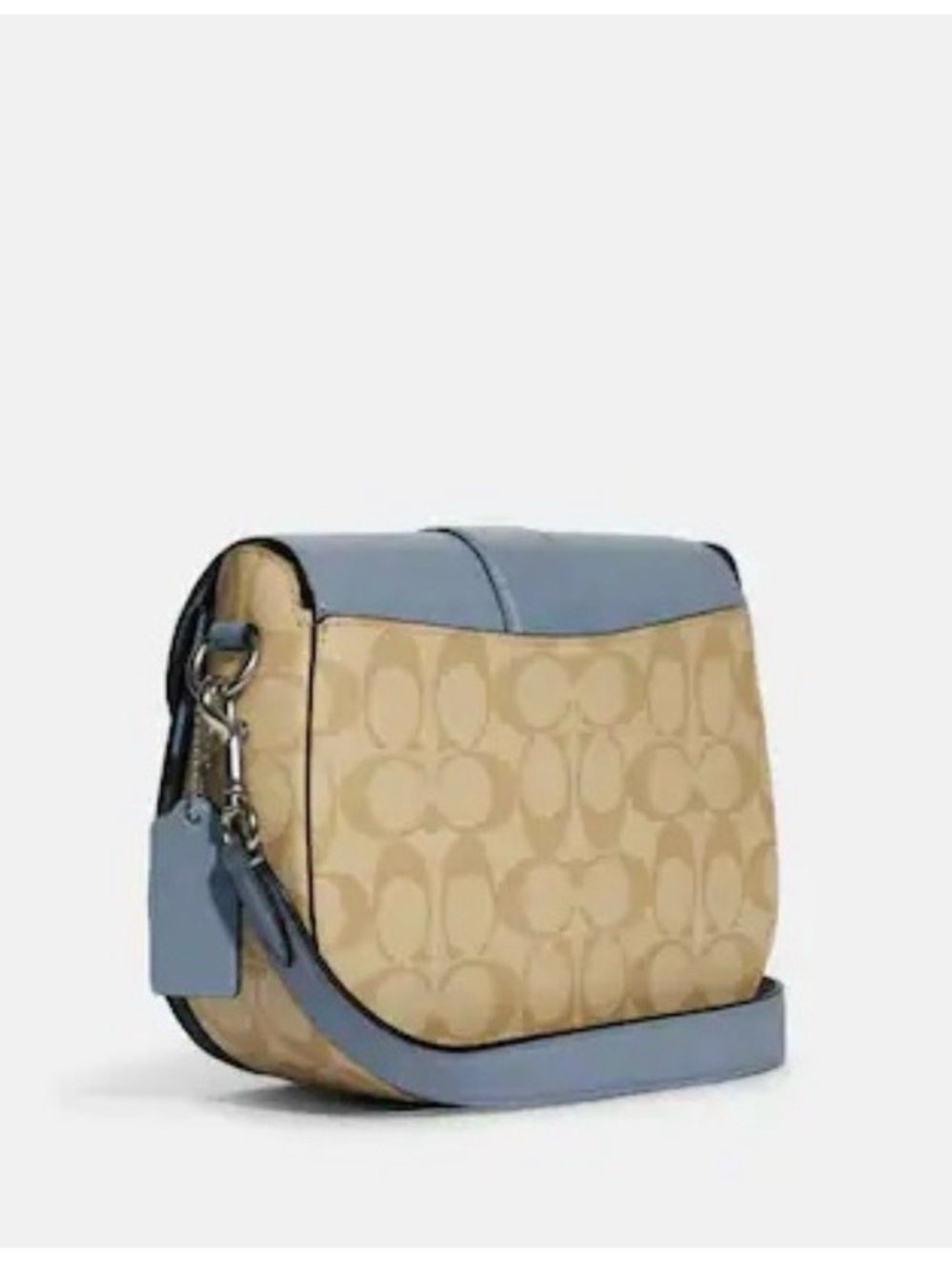 Coach Khaki Canvas Crossbody with Chambray Blue Trim - Picture 3 of 8